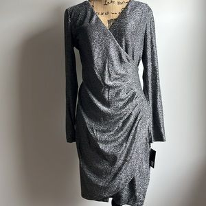 NWT DKNY Women's Knitted Metallic Cocktail and Party Dress
